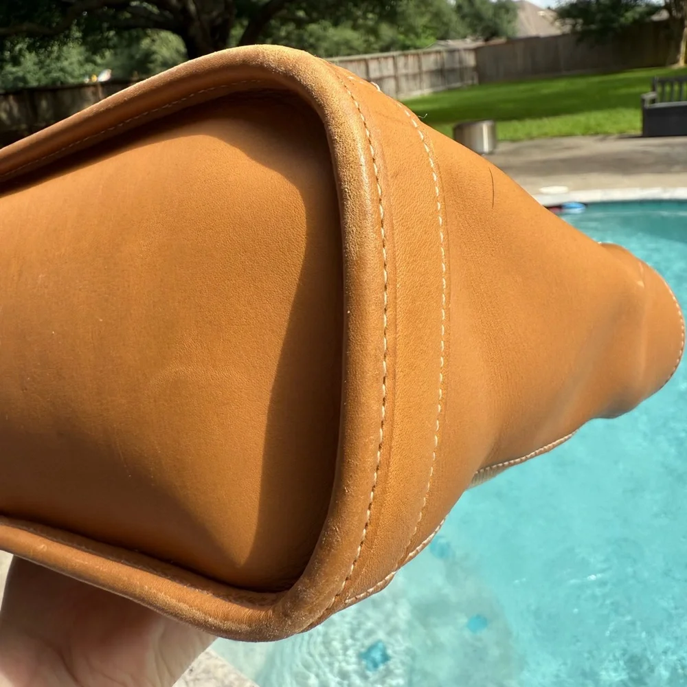 Coach Bleeker 6121 Tan and Brown Leather and Linen Tote EUC Made in the USA 🇺🇸🇺🇸 - Picture 7 of 17